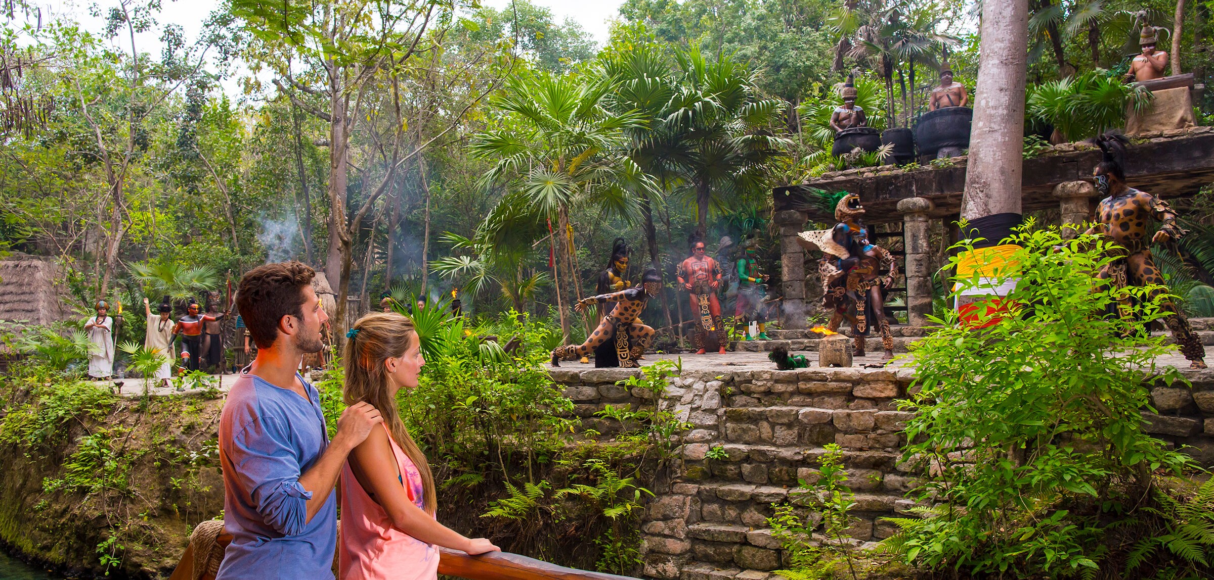Mayan Village Show at Xcaret Park Cancun Mexico